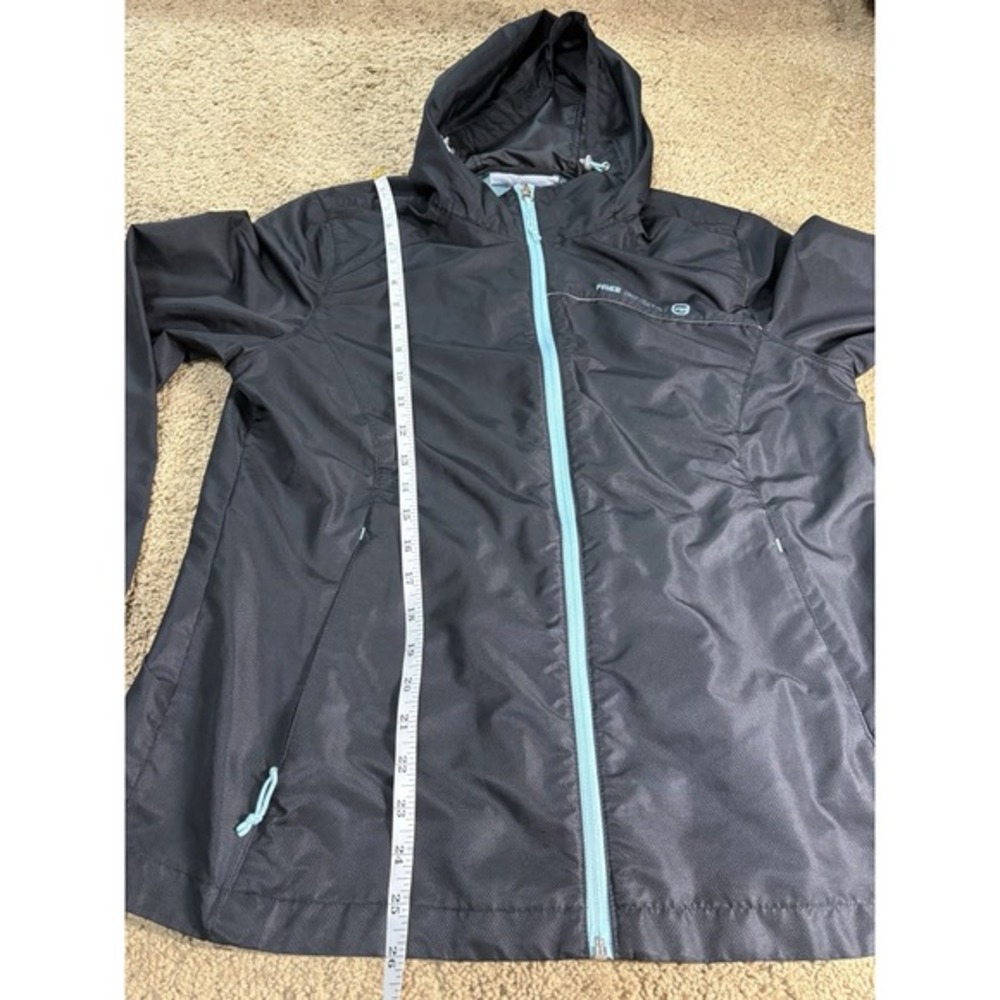Free Country Windbreaker Jacket Women Large Black Blue Zipper Lightweight - Picture 7 of 7
